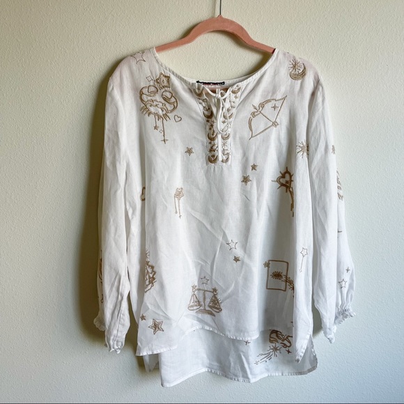 ❤️SOLD❤️Johnny Was Algol Linen Split Neckline Whi - Picture 4 of 11